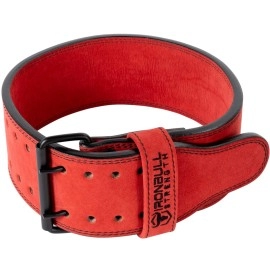 Iron Bull Strength Powerlifting Belt - 10mm Double Prong - 4-inch Wide - Heavy Duty for Extreme Weight Lifting Belt (Red, XX-Large)