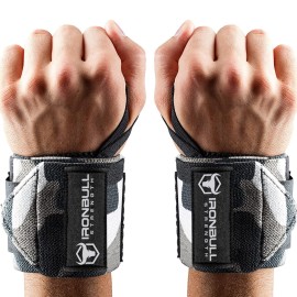 Wrist Wraps (18 Premium Quality) For Powerlifting, Bodybuilding, Weight Lifting - Wrist Support Braces For Weight Strength Training (Camowhite)