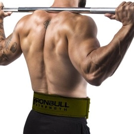 Iron Bull Strength Powerlifting Belt - 10mm Double Prong - 4-inch Wide - Heavy Duty for Extreme Weight Lifting Belt (Green, X-Large)