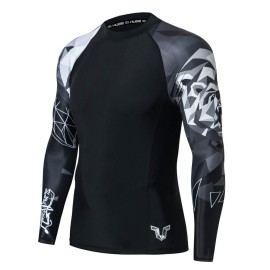 Huge Sports Wildling Series Uv Protection Quick Dry Compression Rash Guard (Bear,Xs)