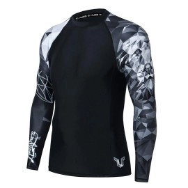 Huge Sports Wildling Series Uv Protection Quick Dry Compression Rash Guard (Lion,M)