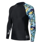 Huge Sports Men'S Splice Uv Sun Protection Upf 50+ Skins Rash Guard Long Sleeves(Heytoucan, M)