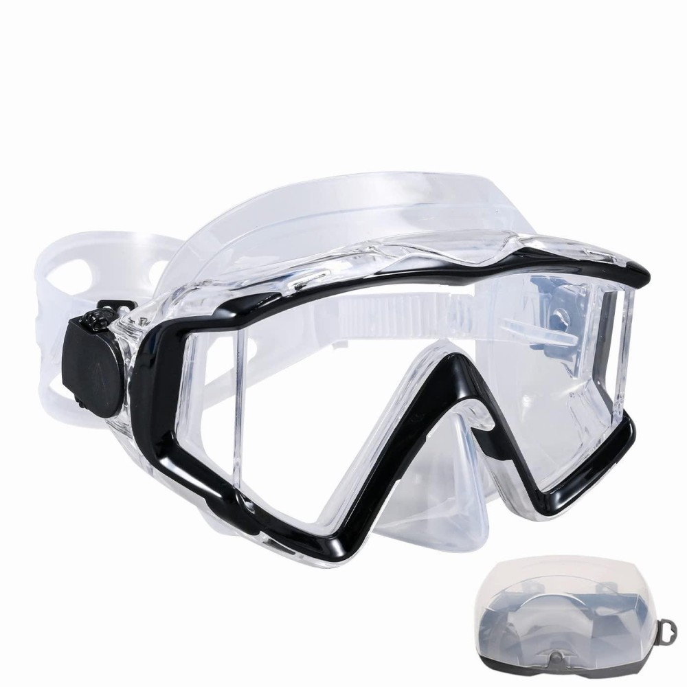 Aqua A Dive Sports Diving Mask Anti-Fog Swimming Snorkel Mask Suitable For Adults Scuba Dive Swim Snorkeling Goggles Masks (Black Transparent)