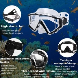 Aqua A Dive Sports Diving Mask Anti-Fog Swimming Snorkel Mask Suitable For Adults Scuba Dive Swim Snorkeling Goggles Masks (Black Transparent)