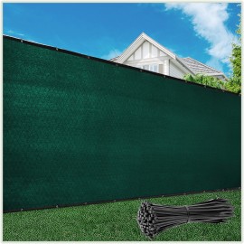 Colourtree Customized Size Fence Screen Privacy Screen Green 5 X 169 - Commercial Grade 170 Gsm - Heavy Duty - 3 Years Warranty - Cable Zip Ties Included