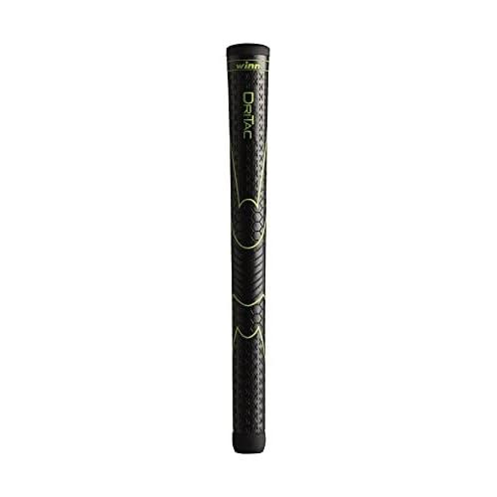 Winn Dri-Tac Oversize (+1/8) Black/Yellowish-Green Golf Grips (7Dt-Bk)