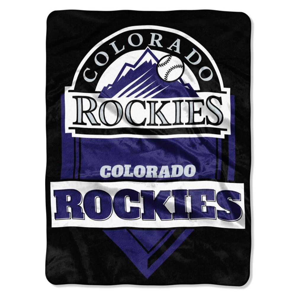 Northwest Mlb Colorado Rockies Royal Plush Raschel Throw One Size Multicolor