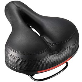 Puroma Comfort Bike Seat Dual Spring Designed Suspension Damping, Waterproof Leather Bike Saddle With High-Density Memory Foam, Fit For Exercise Bike And Indoor Outdoor Bike For Women And Men?Black?