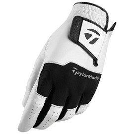 Taylormade Stratus All Leather Glove (White/Black, Right Hand, Medium/Large), White/Black(Medium/Large, Worn On Right Hand)