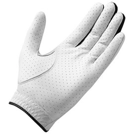 Taylormade Stratus All Leather Glove (White/Black, Right Hand, Medium/Large), White/Black(Medium/Large, Worn On Right Hand)