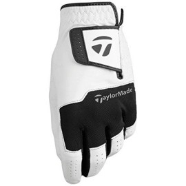 Taylormade Stratus All Leather Glove (White/Black, Right Hand, Medium/Large), White/Black(Medium/Large, Worn On Right Hand)