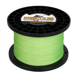 Hercules Braided Fishing Line 2000M 2187Yds 10Lbs-200Lbs Pe Superline 8 Strands (Fluorescent Green 100Lb/45.4Kg 0.55Mm)