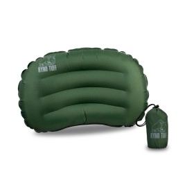 Ryno Tuff Inflatable Nylon Outdoor Camping Pillow For Neck Lumbar Support - Insulated Lightweight Inflatable Travel Pillow For Camping, Backpacking, Hiking & Traveling - Compact Carrying Case Included