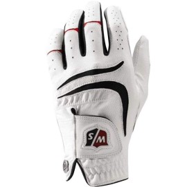 Wilson Staff Mens Grip Plus Golf Glove, Left Hand, White, Mediumlarge