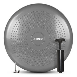 Urbnfit Wobble Cushion - Balance Disc For Core Stability, Strengthening, Physical Therapy Exercise, Office Chair Or Kids Classroom - Sensory Wiggle Seat Pad W/Air Pump - Silver