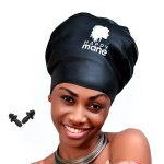 Happy Mane Silicone Swim Cap For Braids And Dreadlocks - Hair Dry While Swimming Bathing Long Hair, Extensions, And Curly Hair - Large Shower Cap For Women, Teenager, Kids (Black, Large)