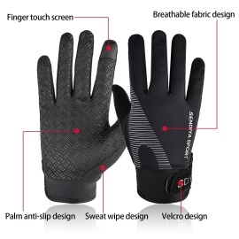 Workout Gloves, Full Palm Protection & Extra Grip, Gym Gloves For Weight Lifting, Training, Fitness, Exercise (Men & Women), Black, Large