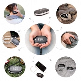 Survival Frog Rechargeable Hand Warmer - 5200 mAh USB Power Bank & Charger for iPhone & Android - Double Sided Electric Hand Warmer - Great for Camping, Outdoors - Gifts for Women, Men (1 Pack, Black)