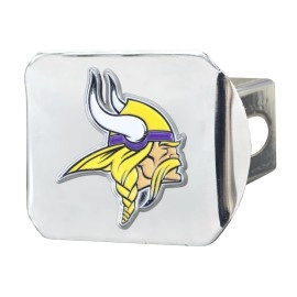 NFL Minnesota Vikings Metal Hitch Cover, Chrome, 2