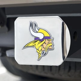 NFL Minnesota Vikings Metal Hitch Cover, Chrome, 2