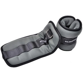 Balancefrom Fully Adjustable Ankle Wrist Arm Leg Weights, 3 Lbs Each (6-Lb Pair), Gray