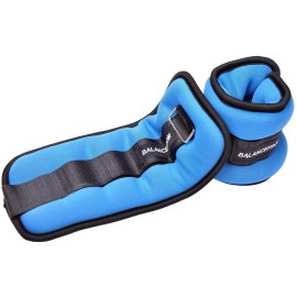 Balancefrom Fully Adjustable Ankle Wrist Arm Leg Weights, 2 Lbs Each (4-Lb Pair), Blue