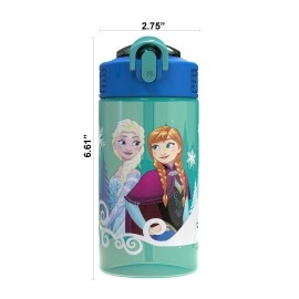 Zak Designs Disney Frozen 16 ounce Water Bottle, Anna & Elsa