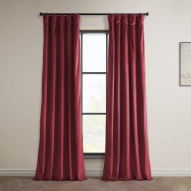 Hpd Half Price Drapes Heritage Plush Velvet Curtains For Bedroom Living Room 50 X 96, Vpyc-179758-96 (1 Panel) Cinema Red
