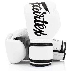 Fairtex Bgv14 Muay Thai Boxing Gloves For Men, Women Kids Mma Gloves For Martial Artsmade From Micro Fiber Is Premium Quality, Light Weight Shock Absorbent 10 Oz Boxing Gloves-White