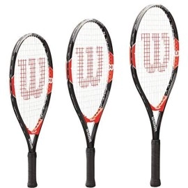 Wilson Federer Junior Tennis Racquet (23-Inch, Black/Red)