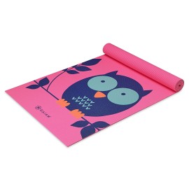 Gaiam Kids Yoga Mat Exercise Mat, Yoga For Kids With Fun Prints - Playtime For Babies, Active Calm Toddlers And Young Children, Owl, 3Mm