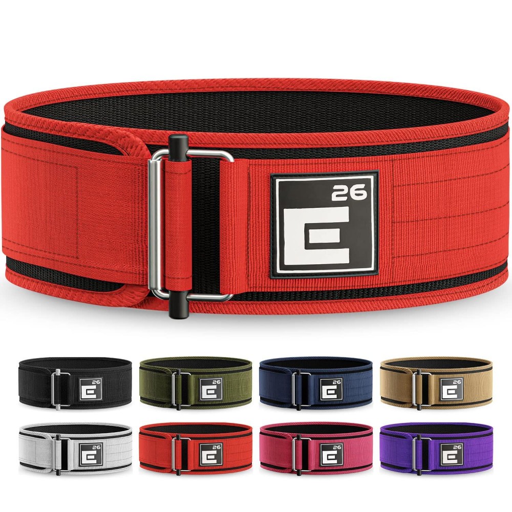 Element 26 Self-Locking Weight Lifting Belt Premium Weightlifting Belt For Serious Functional Fitness, Power Lifting, And Olympic Lifting Athletes (Extra Large, Red)