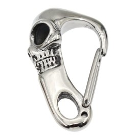 Bogzon Heavy Metal Skull Key Clasp Carabiner Biker Stainless Steel Keychain