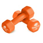 Fitness Alley 5Lb Neoprene Dumbbell Set Coated For Non Slip Grip - Hex Dumbbells Weight Set - Hand Weights Set - Neoprene Weight Pairs - Hex Hand Weights - Set Of Two Neoprene Dumbbells, 5 Lb -Orange