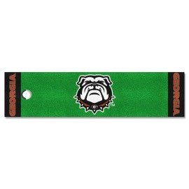 FANMATS 22879 Georgia Bulldogs Putting Green Mat - 1.5ft. x 6ft. - Bulldog Logo