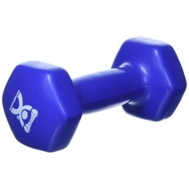CanDo 10-0554-1 Vinyl-Coated Dumbbells, Cast-Iron, Scratch Free, 5 lb. Weight, Blue