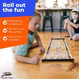 Elite Sportz Bowling Game - Indoor Table Games for Whole Family, Kids and Adults - Portable Set w/ Lane, 6 Pins, 2 Bowl Bearings - Play at Home Or Traveling