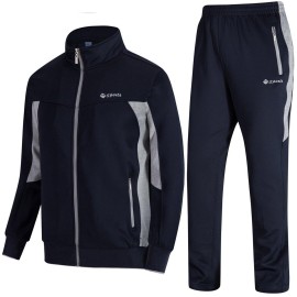 Tbmpoy Mens Outdoor Performance Regular Fit Suit Sweat Warm Up Pants Navygrey Xl