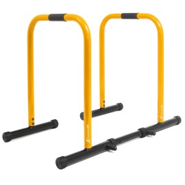 Prosourcefit Dip Stand Station, Heavy Duty Ultimate Body Press Bar With Safety Connector For Tricep Dips, Yellow