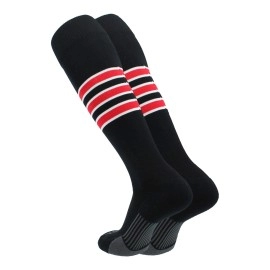TcK Performance BaseballSoftball Socks (BlackWhiteScarlet, Large)
