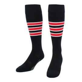 TcK Performance BaseballSoftball Socks (BlackWhiteScarlet, Large)