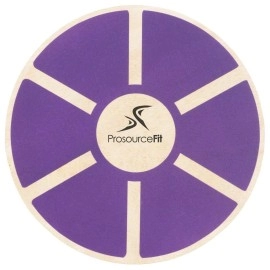 ProsourceFit Wooden Balance Board Non-Slip Wobble Core Trainer 15.75in Diameter with 360 Rotation for Stability Training, Full Body Exercises, Physical Therapy, Purple