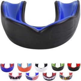 Oral Mart Black/Blue Adult Mouth Guard - Adult Sports Mouth Guard For Karate, Boxing, Sparring, Football, Field Hockey, Bjj, Muay Thai,Soccer, Rugby, Martial Arts