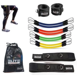 Elite Supplies 11 Pieces Speed Agility Strength Leg Resistance Bands - for All Sports & Exercise Fitness Fast Sprinting, Explosive, Agile, Strength, Endurance
