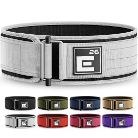 Self-Locking Weight Lifting Belt Premium Weightlifting Belt For Serious Functional Fitness, Weight Lifting, And Olympic Lifting Athletes (Extra Large, White)