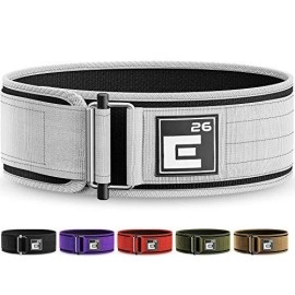 Self-Locking Weight Lifting Belt - Premium Weightlifting Belt For Serious Functional Fitness, Weight Lifting, And Olympic Lifting Athletes (Medium, White)