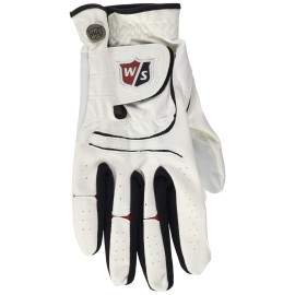 Wilson Staff Mens Grip Plus Golf Glove, Right Hand, White, X-Large