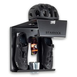 Stasdock Wall Bike Rack Bike Storage Wall Mount System For Race Bicycles (Happy Black) And Mountain Bikes Bike Shelf Indoor Bike Wall Bracket Store Your Helmet And Shoes Home And Garage