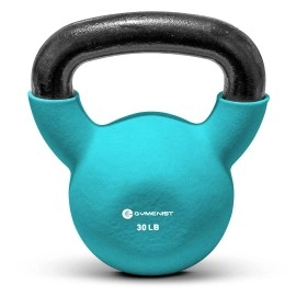 GYMENIST Kettlebell Fitness Iron Weights with Neoprene Coating Around The Bottom Half of The Metal Kettle Bell (30 LB)
