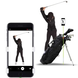 Selfie Golf Record Golf Swing - Cell Phone Holder Golf Analyzer Accessories Winner Of The Pga Best Product Selfie Putting Training Aids Works With Any Golf Bag And Alignment Stick